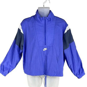 Nike Heritage Womens L Sportswear Woven Jacket 1/4 Zip Windbreaker Activewear